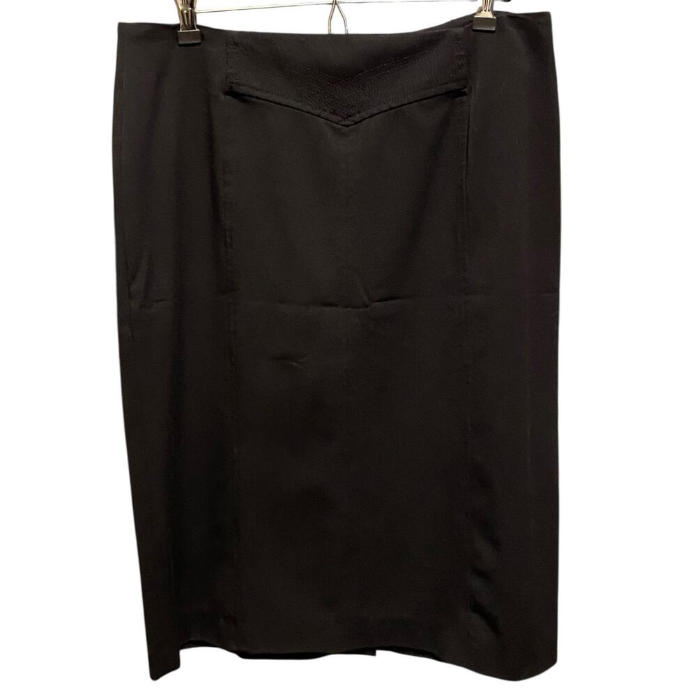 Grace Elements Knee Length Pencil Skirt US 10 Black Straight Office Career Work